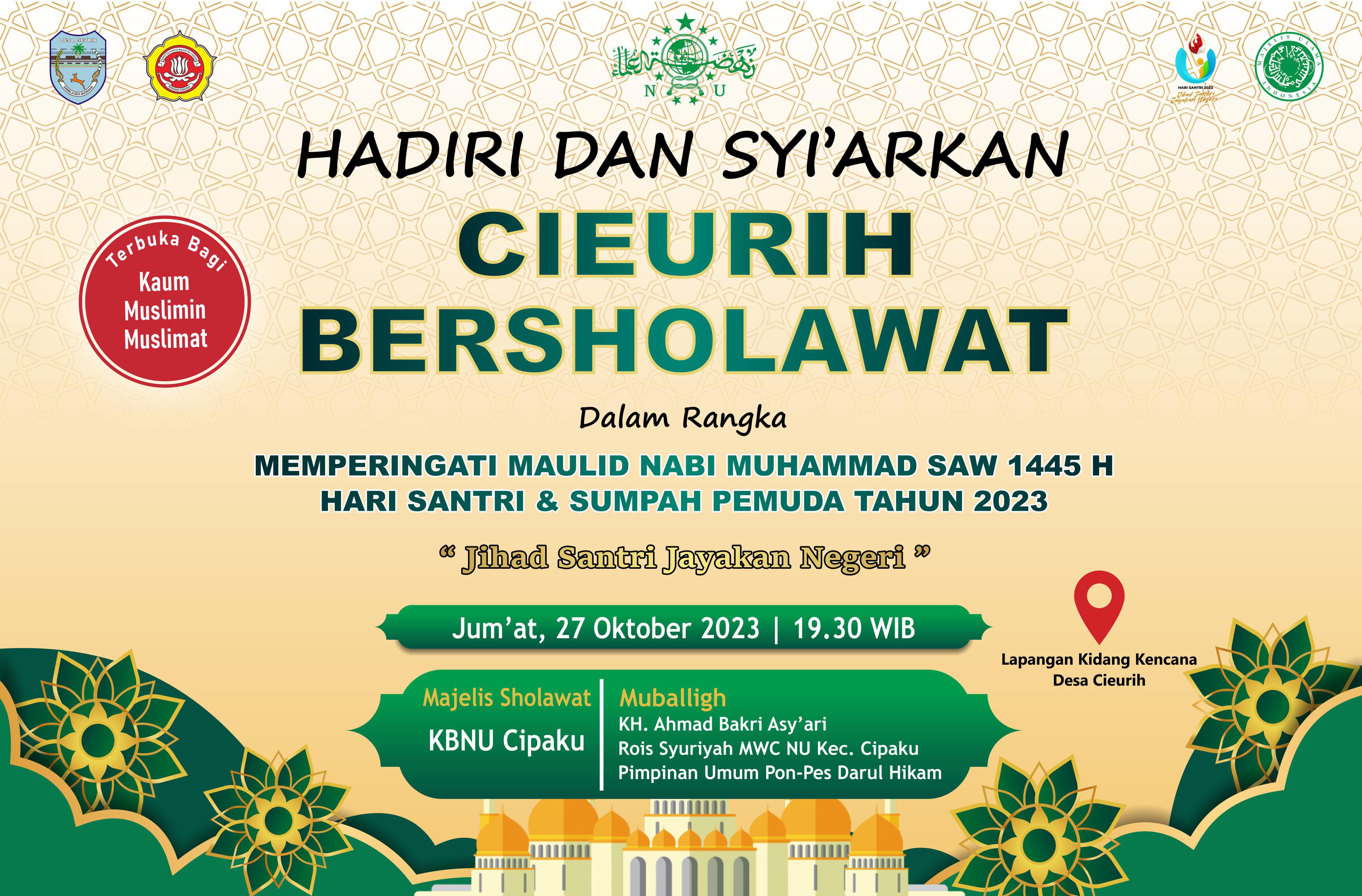 Cieurih bersholawat di hari jumat 27 oktober 2023.
